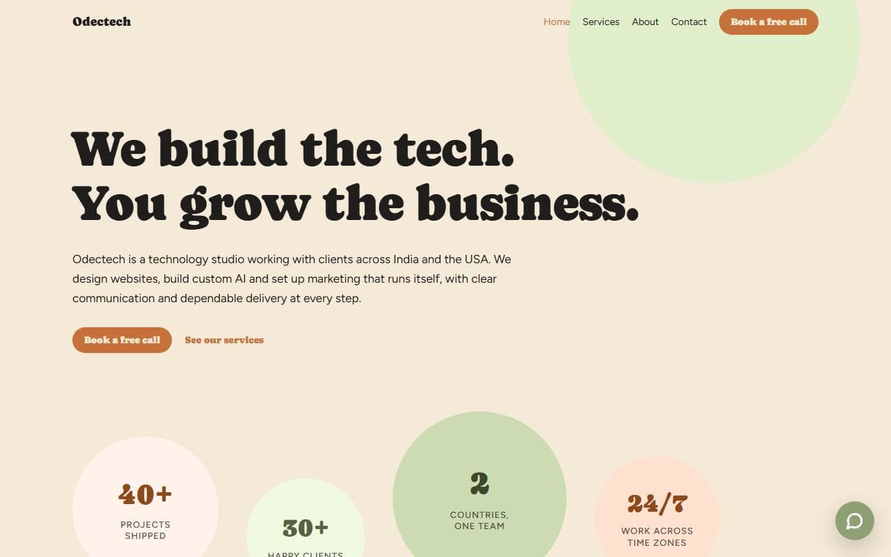 The Odectech corporate website.
